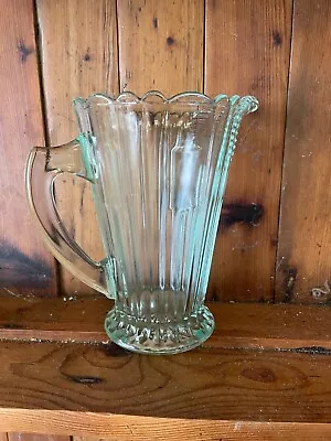 Buy Antique Green  Glass Water Jug 1950s • 25£