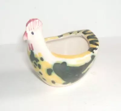 Buy Rye  East Sussex Pottery Hen  Egg Cup Hand Painted Gold Free Post • 25£