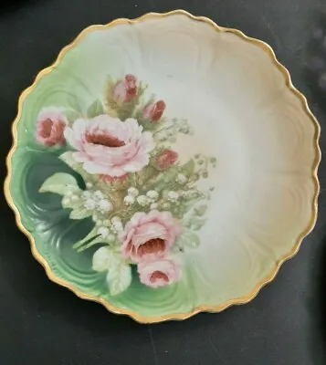 Buy Decorative Porcelain Plate Marked Germany 64 Pink Roses Flower Floral 9  • 19.20£