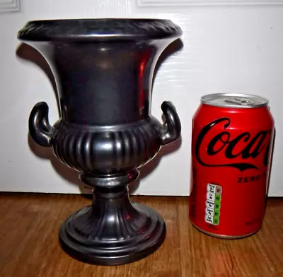 Buy Vintage Deco Dartmouth Pottery Ribbed Urn Vase 67B Metallic Black Glaze 7  High • 9.99£
