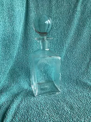 Buy Vintage Heavy Lead Crystal Plain Glass Square Decanter • 8£