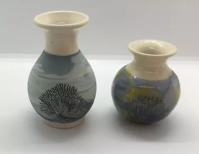 Buy Boscastle Pottery Mocha Ware Two Vases One Glazed One Unglazed • 10£