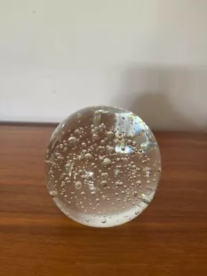 Buy Vintage Bubbly Glass Ball Paperweight Controlled Bubbles Great Condition • 29.99£