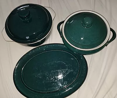 Buy Denby Greenwich Green Casserole Dish , Severing Plata And Bowl • 29.99£