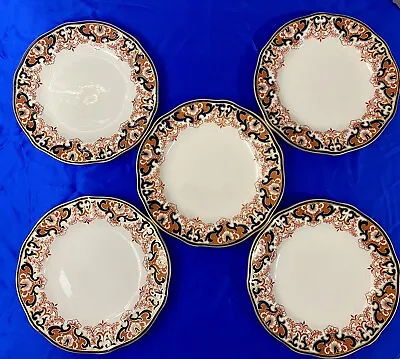 Buy Royal Crown Derby Set Of 5 ANTIQUE 8” Wide Plates Porcelain 3973 Great Condition • 257.37£