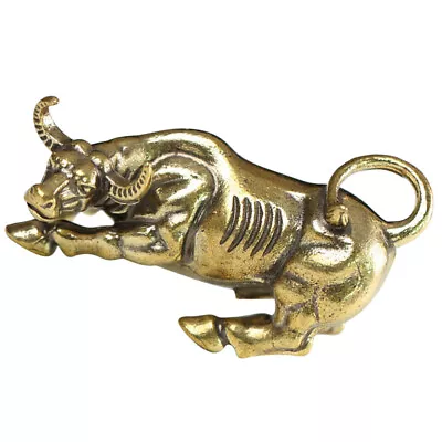Buy Bull Brass Sculpture Lucky Wealth Feng Shui Ornament For Home Car Decor • 12.29£