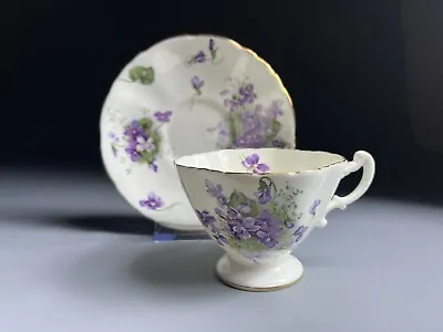 Buy HAMMERSLEY Bone China Victorian Violets England Footed Cup & Saucer Set • 23.18£