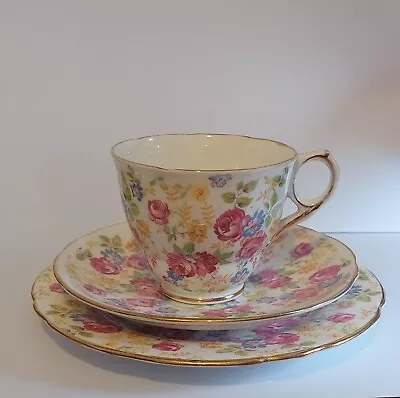 Buy Royal Stafford Bone China June Roses Cup Saucer Side Plate Trio • 14.50£