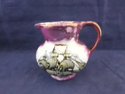 Buy Vintage Grays Pottery Small Purple Jug Galleon And Motto Design. • 16.96£