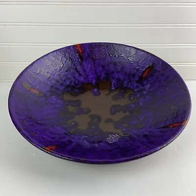 Buy Bitossi Rosenthal Netter Italy 12  Ceramic Bowl Brown Purple Red Lava Glaze MCM • 236.53£