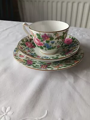 Buy CROWN STAFFORDSHIRE THOUSAND FLOWERS PINK ROSE FLORAL TEA TRIO/s  6 AVAILABLE • 9.95£