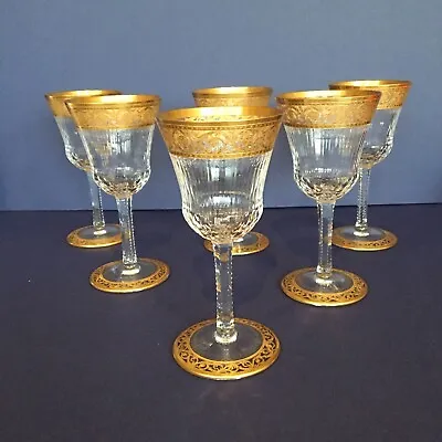 Buy Set Of 6 - St. Louis Crystal Thistle Design Wine Glasses • 545£