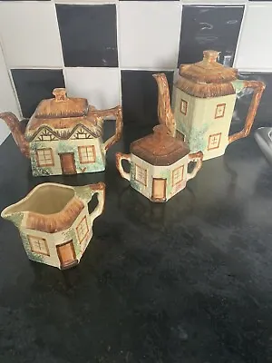Buy Vintage Keele Street Pottery Cottage Ware Tea Set Teapot Water Pot Sugar & Milk • 20£