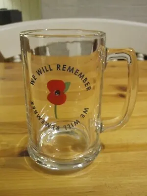 Buy Vintage Commemorative ''We Will Remember'' Glass Tankard  • 5.95£