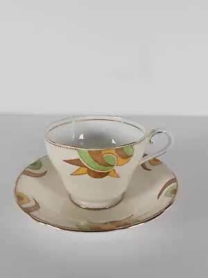 Buy Aynsley Art Deco Pattern Tea Cup And Saucer  • 12.50£