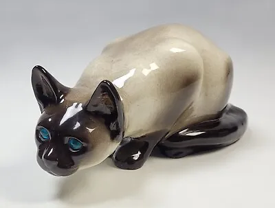 Buy Vintage Large Winstanley Pottery Siamese Cat With Blue Eyes • 125£