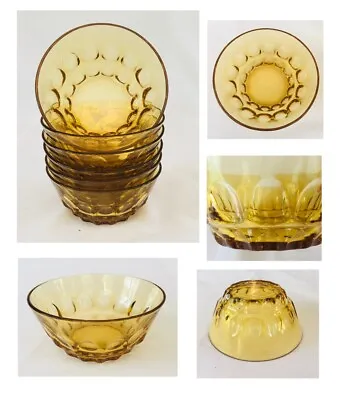 Buy VINTAGE Indiana Glass Bowls 5.25  Diameter X 2.5  Deep THUMBPRINT 6-Piece Set • 35.37£
