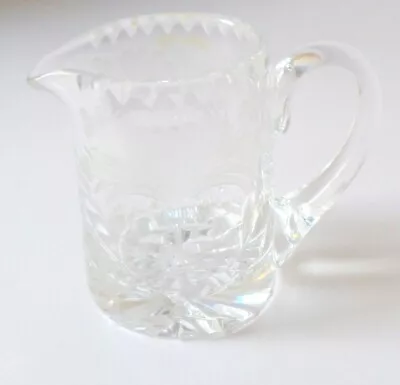 Buy Signed Royal Brierley Crystal Cut Glass  Honeysuckle  Half Pint Milk Creamer Jug • 13£