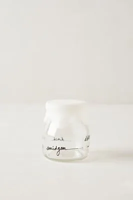 Buy Anthropologie Storage GLASS DAIRY BOTTLE Canister Joy Words Rubber Cap S M NEW  • 18.97£