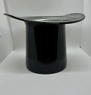 Buy Stelvia Italy Black Amethyst Hand Blown Art Glass Magic Top Hat Centerpiece Vase • 65.33£