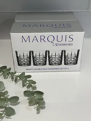 Buy Marquis Waterford Brady 4 Double Old Fashioned Glasses German  Crystal NEW 4” • 71.13£
