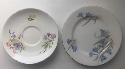 Buy Shelley England Fine Bone China Wild Flowers Two Plates • 19.99£