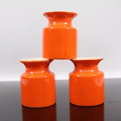 Buy Carlton Ware Pottery Kitchen Pot Vases X3 Orange 1950s • 35£