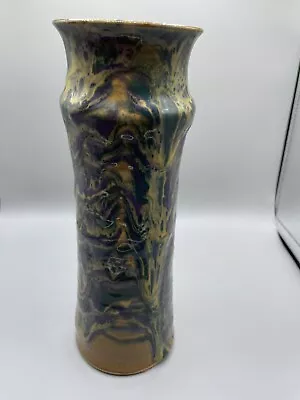 Buy Art Pottery Dripped Glaze Vase Signed JRC 07 • 17.30£