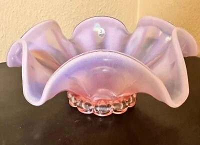 Buy FENTON Pink Opalescent Art Glassware Vintage Candy Dish Mint Condition • 189.67£