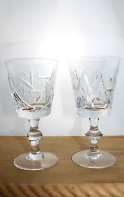 Buy Set Of 2 CSOPAK Ajka Pinwheel Crystal  Wine Glasses 5 1/2   • 18.97£