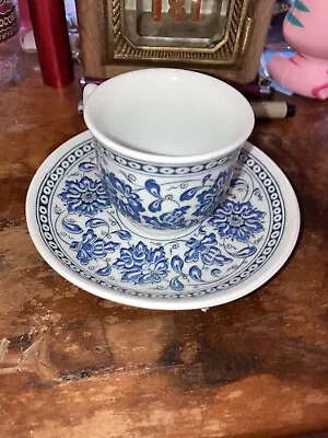 Buy Turkish Blue And White Floral Pattern Cup & Saucer • 15.43£