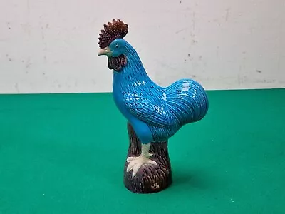 Buy Handmade 20 Cm Blue Art Pottery Cockerel Bird Figure Ornament • 1.99£