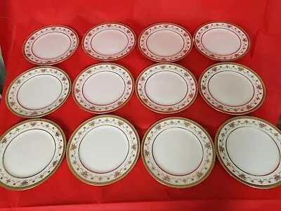 Buy Set 12 Cauldon England Gold Encrusted Floral & Urns Dinner/Service Plates RARE! • 331.91£