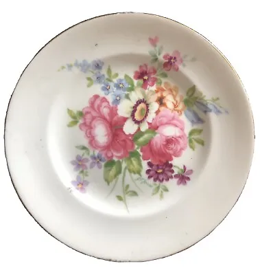 Buy Vintage Crown Staffordshire Fine Bone China Small Plate Pink Blue Floral Pattern • 10£