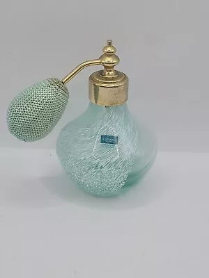 Buy Beautiful Vintage Green Caithness Glass Patterned Perfume Atomizer Bottle • 19.99£