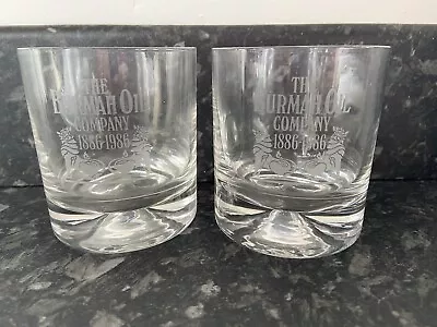 Buy Pair Dartington Lead Crystal  Vintage Whisky Burmah Oil Glasses • 14.99£