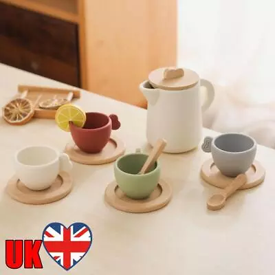 Buy 9pcs/10pcs Pretend Play Tea Set Role Play Wooden Tea Set For Kids (9pcs) • 14.75£