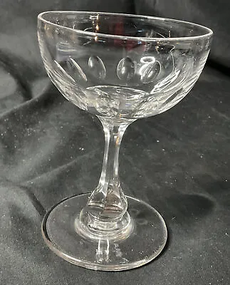 Buy Superb Vintage Champagne Crystal Coupe Saucer Cut Glass Hexagonal Stem Bar Wine • 38£