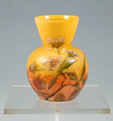 Buy Daum Nancy Cameo Vase Strawberry Blossoms Decor Um 1910/15 • 1,888.70£