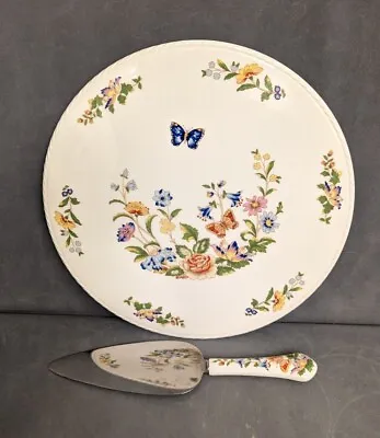 Buy Aynsley Cottage Garden Bone China Cheese Platter Or Display Cake Plate + Server. • 22£