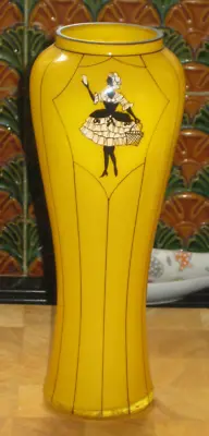 Buy Jazzy Orange Bohemian Glass Vase Art Deco • 45£