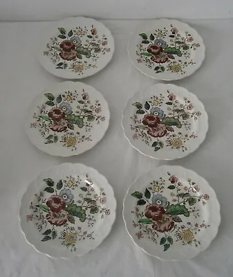 Buy Antique Set Of 6 BOOTHS CHINA  Stanway  7-1/2” Salad Plates England A8056 • 14.17£