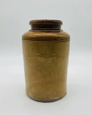 Buy Stoneware Jar Salt Glazed Pot Cannister Two Tone Vase Utensils Antique 9  Tall G • 25.99£