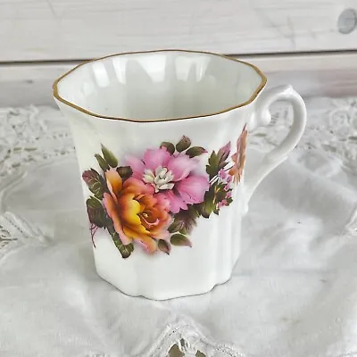 Buy Royal Grafton Fine Bone China England White Tea Cup Mug Pink Yellow Flowers • 14.41£