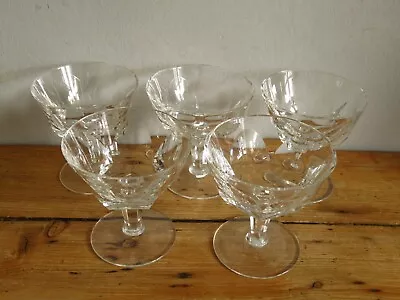 Buy Vintage Lovely Cut Petal Champagne Sherbert Martini Glasses X 5 • 25£