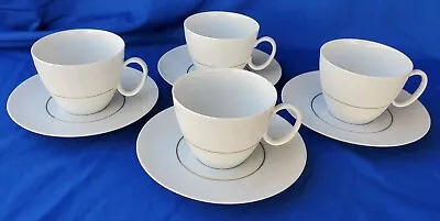 Buy 4-THOMAS CHINA GERMANY- ALENCON PATTERN Flat Cup & Saucer Sets☆Mint Condition☆☆☆ • 47.41£