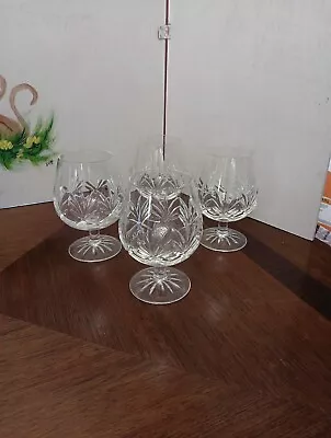 Buy Galway Irish Crystal Oranmore Pattern Brandy Snifter Glasses SET OF 4 ~Rare~ • 72.39£
