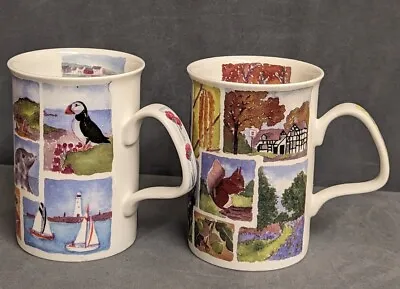 Buy 2 X Roy Kirkham Fine Bone China Mugs From The Country Walks Collection. • 7.50£