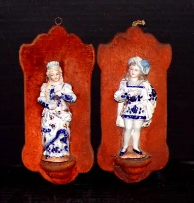 Buy Antique Extremely Rare Pair Of Bisque Porcelain Figures On Velvet French? L@@K • 110£