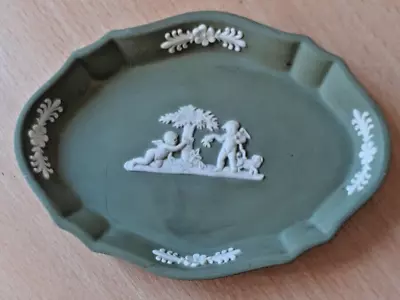 Buy Wedgewood Jasperware Green Oval Small Tray 11cm Stoneware Collectable Charity • 11.99£
